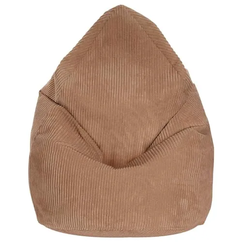 DreamRoots Sitzsack für Kinder 80x80x120cm - Cord Bean Bag Chair mit Füllung, Lehne und Bezug - für Mädchen und Jungen