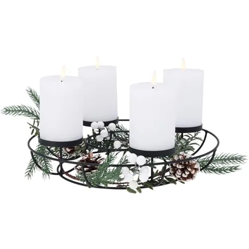 Home & Styling Adventskranz mit LED-Kerzen, Ø 33 cm