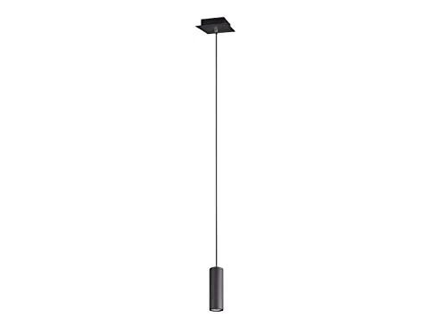 Minimalistische 1-flammige Pendelleuchte aus Metall Schwarz matt - Hängeleuchte mit austauschbarem GU10 LED, dimmbar und ideal für stimmungsvolle Beleuchtung in jedem Raum.