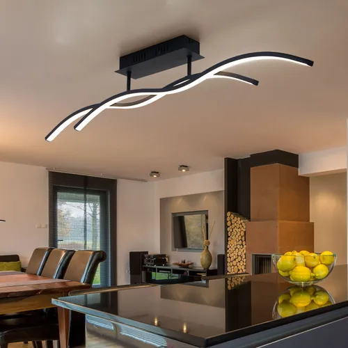 Moderne Deckenleuchte Designlampe für Wohnzimmer & Schlafzimmer - Lampen, elegante Deckenleuchte mit geschwungenem Wellen-Design, 20W LED, 1130lm warmweiß für eine gemütliche Atmosphäre in Ihrem Zuhause.