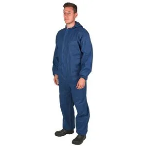 Kerbl Schutzanzug Einwegoverall, blau, Größe XXL, mit Kapuze, Einweg-Overall, PSA-Kategorie 1