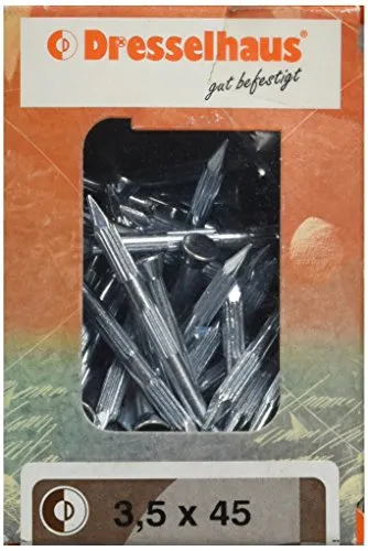 Dresselhaus 0/4303/101/3,5/45/ /51 Stahlrillennägel 15, 3,5 x 45, metallisiert, 100 Stück