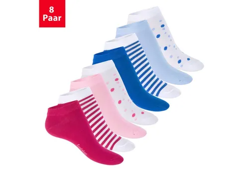 Footstar Sneakersocken Süße Damen Sneaker Socken (8 Paar) Kurze Söckchen mit Muster