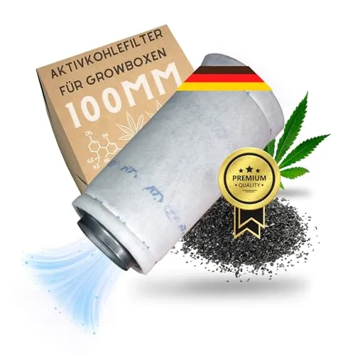 TronicXL Premium Aktivkohlefilter 100mm - Belüftungsgeräte – Hochwirksamer Aktivkohlefilter für Growboxen, neutralisiert Gerüche und Schadstoffe, kompakt und leicht für einfache Montage.