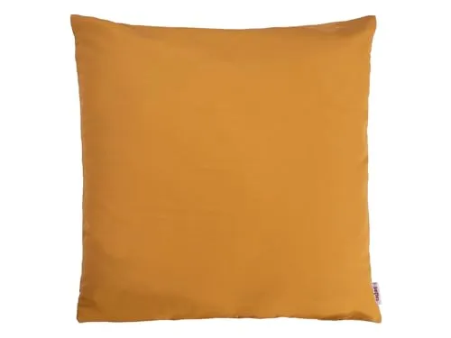 beties „Wunschton“ Kissenhülle ca. 50x50 cm Kissenbezug Kopfkissenbezug in großer Sortiments- und Größenauswahl – EIN idealer Uni Begleiter (Safran-gelb)