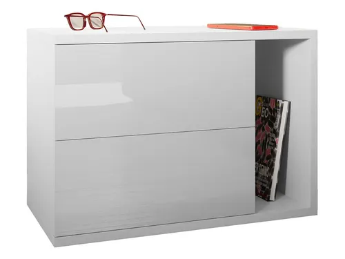 MIRJAN24 Nachttisch Bece (mit 2 Schubladen), Fronten in Hochglanz