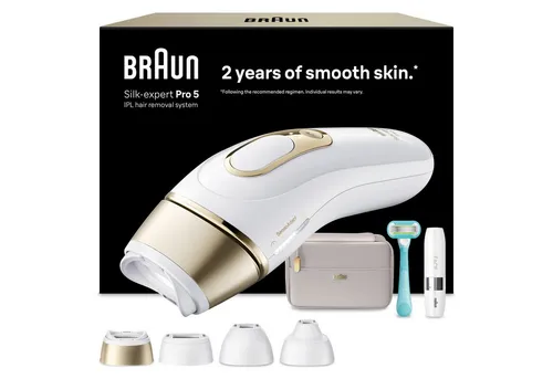 Braun IPL Silk·expert Pro 5 PL5412 - Intelligenter Haarentferner für Körper und Gesicht - Effizienter IPL-Haarentferner für Damen, ideal für Körper, Gesicht und empfindliche Bereiche. Genießen Sie monatelang glatte Haut mit einfacher Anwendung und verschiedenen Aufsätzen.
