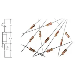 1/4W 56K - Widerstand, Kohleschicht, 56 kOhm, 0207, 250 mW, 5%