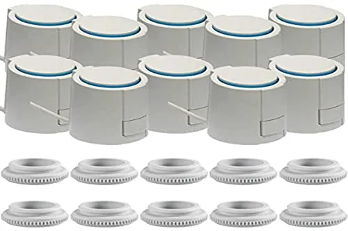 Möhlenhoff Stellantrieb Alpha 5 NC 230 V mit VA 80 Adapter (10 Stück) - Thermostate für Fußbodenheizungen, verkabelt und universell einsetzbar, ideal für effiziente Heizungssteuerung in Ihrem Zuhause.