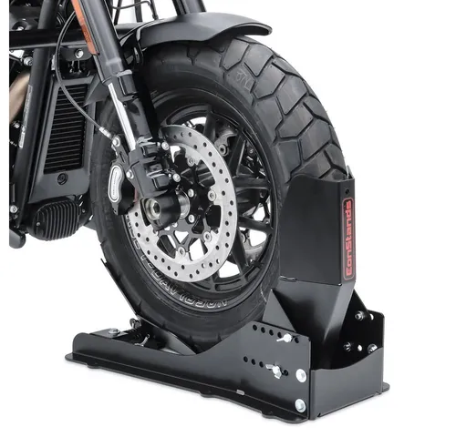 ConStands Motorradheber Easy Vario Fix - Einstellbare Motorradwippe - Wagenheber für Motorräder, einstellbare Breite für sicheren Transport. Extrem stabil, ideal für schwere Motorräder und breite Vorderreifen.