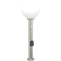 Pollerleuchte mit Sensor & Steckdose 80 cm Edelstahl IP44 - Stehleuchte mit integriertem Sensor und Steckdose, ideal für den Außenbereich und sorgt für Sicherheit und Komfort.