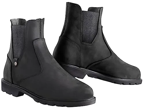 Bogotto Chelsea Motorrad Stiefel für Frauen, schwarz, Größe 41 - Stylische Motorradstiefel aus hochwertigem Rindsleder mit Verstärkungen an Zehen und Fersen für optimalen Schutz und Komfort.