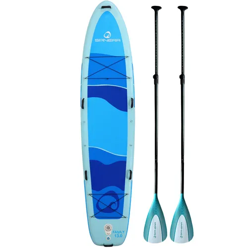 SPINERA FAMILY SUP 13.0 SUP 2025 blue - SUPs & Sets – Das ideale Familien-Stand-Up-Paddle-Board für bis zu 2 Erwachsene und Kinder, bietet maximale Stabilität und Komfort mit einer Tragkraft von 250 kg für unvergessliche Wasserabenteuer.