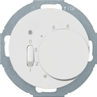 Berker Raumtemperaturregler 20302079 Unterputz Thermostat - Unterputz-Thermostat für präzise Temperaturregelung (5–30°C) in polarweiß glänzend. Ideal für Wohnräume und Büros, mit Energieeinsparung durch Nachtabsenkungsfunktion.