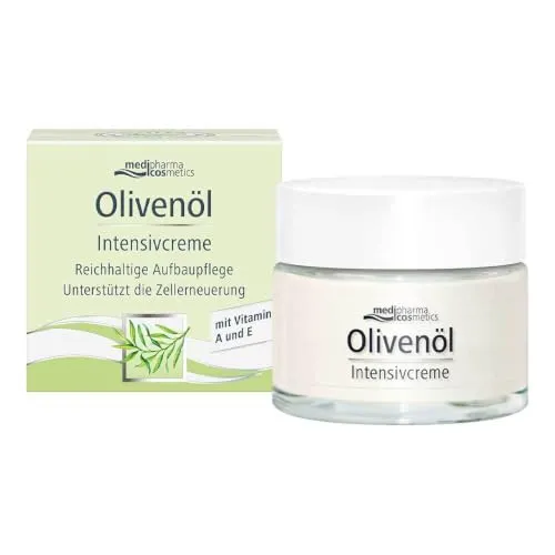 medipharma cosmetics Olivenöl Intensive Creme 50ml | Reichhaltige Aufbaupflege, unterstützt die Zellerneuerung