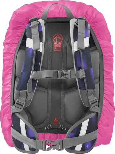 Step by Step Regen-Sicherheitshülle M - Reflektierende, pinke Schutzhülle für Schulranzen, wasserdicht und praktisch für jedes Wetter