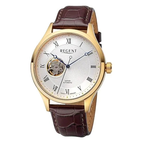 Regent Made in Germany Automatik Saphirglas Herrenuhr GM-2216 - Armbanduhren – Elegante Herrenuhr mit Saphirglas, 41 Stunden Gangreserve und klassischem Design für stilvolle Anlässe.