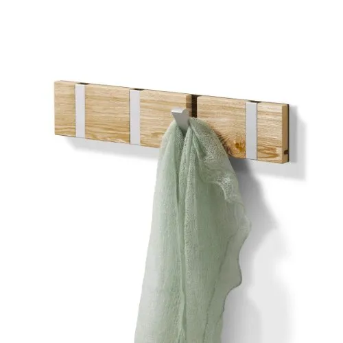 Wandgarderobe KNAX 4er Eiche - (10492O) - Wandgarderobe aus Eiche mit 4 Haken, stilvolles und funktionales Design für jeden Eingangsbereich.