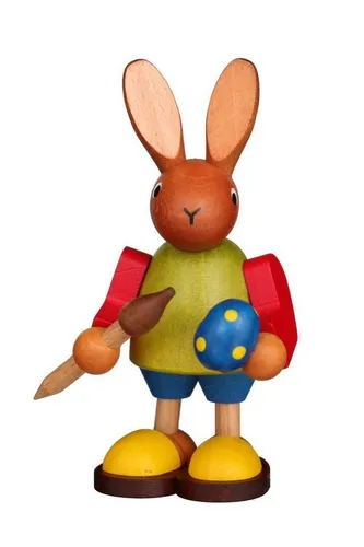 Christian Ulbricht Dekofigur Hase mit Pinsel (8,5cm) - Osterdeko, handgefertigte Hase mit Pinsel, ideal für eine charmante Frühlingsdekoration.