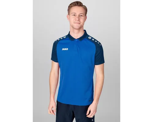 JAKO Herren Polo Performance - Nachhaltiges Poloshirt aus 100 % recyceltem Polyester, atmungsaktiv und schnelltrocknend, mit stylischen Jacquard-Elementen im Ärmel und Kragen.