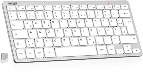 Arteck Kabellose Tastatur mit deutschem QWERTZ Layout
