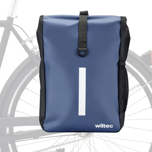 Wiltec Gepäckträgertasche blau 16 l - Fahrradtasche mit 16 l Stauraum, wasserresistent und ideal für E-Bikes und herkömmliche Fahrräder. Inklusive praktischem Tragegurt für einfachen Transport.