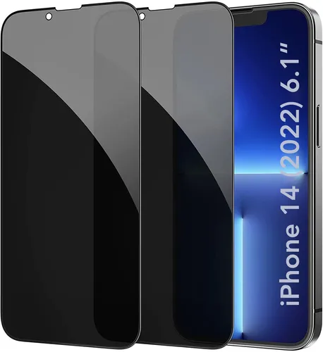 2x iPhone 14 Sichtschutz Schutzfolie 3D Display Glas Schutzglas 9H Panzerfolie