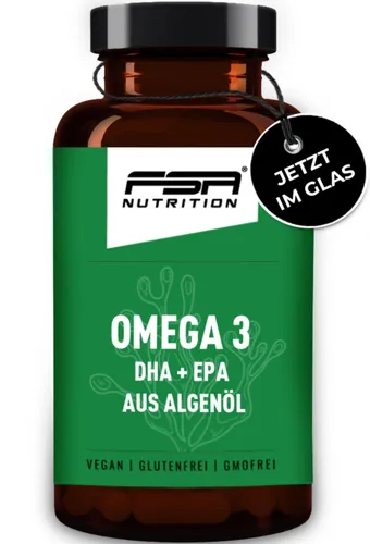 FSA NUTRITION Omega 3 vegan - DHA + EPA aus Algenöl im Glas