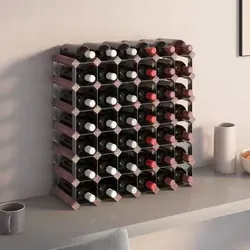 vidaXL Weinregal für 42 Flaschen aus Kiefernholz - Rustikales Regal für die stilvolle Aufbewahrung von bis zu 42 Weinflaschen. Robustes Design aus massivem Kiefernholz, ideal für Weinliebhaber und zur Präsentation Ihrer Sammlung.