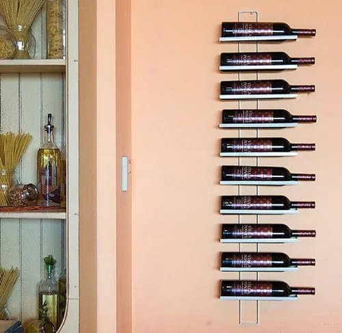 DanDiBo Weinregal Dies White 116 cm - Eleganter Flaschenständer für 10 Flaschen - Weinregal aus pulverbeschichtetem Metall in Weiß, bietet Platz für 10 Flaschen. Ideal für stilvolle Wandmontage und sorgt für eine ansprechende Präsentation.