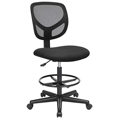 SONGMICS Ergonomischer Hocker mit runder Fußstütze - Bürostuhl mit höhenverstellbarer 360° Fußstütze, ideal für Homeoffice oder kreative Räume, sorgt für optimalen Sitzkomfort und maximale Belastung von 120 kg.