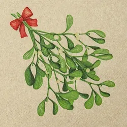 Home Fashion, Mistletoe Twigs, Lunch-Servietten aufgefaltetes Maß 33 cm x 33 cm, im Viertelfalz, 20 Stück pro Pack