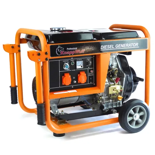 KnappWulf Diesel Stromerzeuger KW5500 - Stromaggregate für Baustellen und Home Backup, mit maximaler Leistung von 5,0 kW, tragbar und ausgestattet mit Anti-Vibrations-Füßen für mehr Komfort.