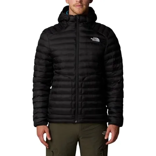 The North Face Huila Synthetic Hoodie für Herren - TNF Black-Asphalt Grey (L) - Funktionsjacken: Leichte, isolierende Kapuzenjacke für warme Wanderungen, die auch bei Nässe schützt und sich in ihrer eigenen Tasche verstauen lässt.