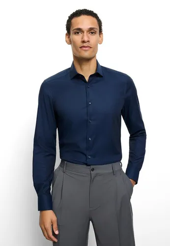 OLYMP Langarmhemd Level 5 - Businesshemd in Blau - Hochwertiges Businesshemd mit Royal-Kentkragen und body fit Schnitt. Ideal für den professionellen Einsatz und bequem in der Pflege, Maschinenwäsche möglich.