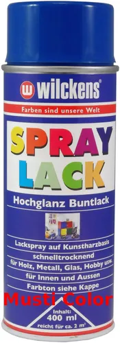 1x400ml Farbspray Lackspray Sprühfarbe Bastel Hochglanzänd Enzianblau RAL5010