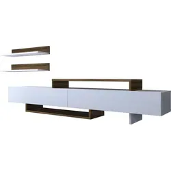 moebel17 Wohnwand Nirvana in Weiß Walnuss von Moebel17