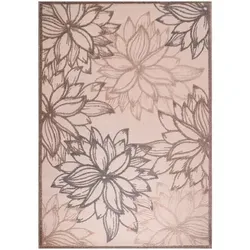 Novel Outdoorteppich Floral, Creme, Beige, 140x200 cm - Rechteckiger Outdoorteppich in Creme und Beige (140 x 200 cm) mit pflegeleichten Eigenschaften. Ideal für Garten und Terrasse, sorgt er für ein angenehmes Ambiente und ist dank seiner robusten Materialqualität bestens geeignet.