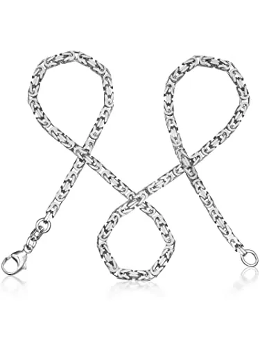 modabilé Königskette Herren Halskette 925 Sterling Silber (40cm 2,8mm breit) Silberkette ohne Anhänger Kurz Ketten Männer, Damen, Silberne Kette Mann