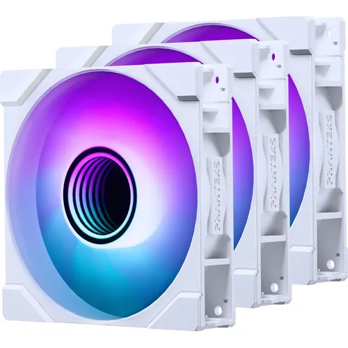 PHANTEKS M25 Gen2 PWM D-RGB Lüfter 3er-Pack - 120mm, Weiß - 120mm PWM-Lüfter mit adressierbaren RGB-LEDs, ideal für individuelle PC-Gestaltungen, max. 2.000 U/min und Daisy Chaining für einfache Installation.
