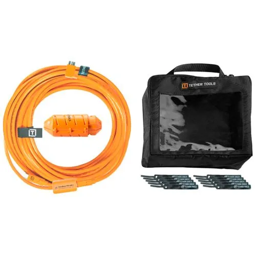 Tether Tools USB-C zu Micro-B Kabel-System 9,40m - Orange - Professionelles Kabelsystem für Fotografen, 9,40m Länge ermöglicht flexibles Arbeiten im Studio oder vor Ort.