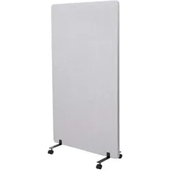 Akustik-Trennwand MCW-G77 - doppelwandiger Büro-Sichtschutz - Paravent mit schalldämmenden Eigenschaften, ideal für ruhige Arbeitsumgebungen. Rollbar und in elegantem Grau, perfekt für Büros und Home Offices.
