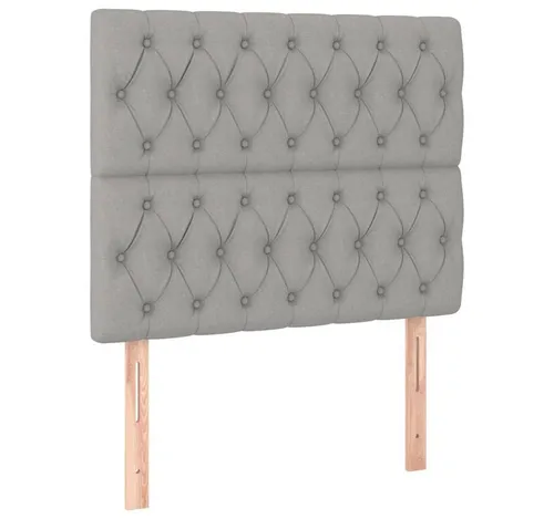 vidaXL Kopfteile 2 Stk. Hellgrau 100x7x78/88 cm Stoff von vidaXL