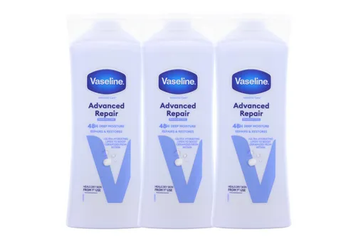Vaseline Körperlotion 3x Vaseline Advanced Repair Feuchtigkeitsspeichernde Lotion je 400ml