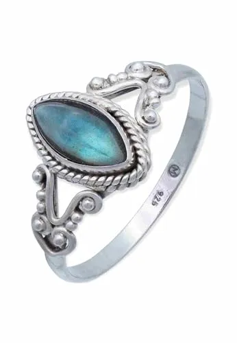 Ring Silber Damen Labradorit Edelstein blau ausgefallen verspielt