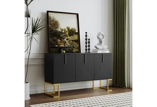 Odikalo Sideboard Modernes Sideboard mit verstellbaren Regalen,U-förmigen Schranktüren