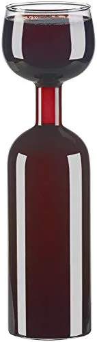 Rosenstein & Söhne Weinglas Flasche: 2in1-Weinflasche und XXL-Glas aus Echtglas, 750 ml (Wein-Flasche, Flaschen Dekos, Gläser)