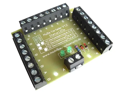 Modellbahn Stromverteiler V1.2 - Fertigbaustein mit Status LEDs - 21901 -Neu OVP