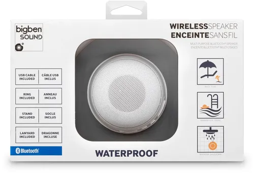 Bluetooth Lautsprecher BT08 weiss Spritzwasserschutz schwimmfähig Li-Akku Bigben