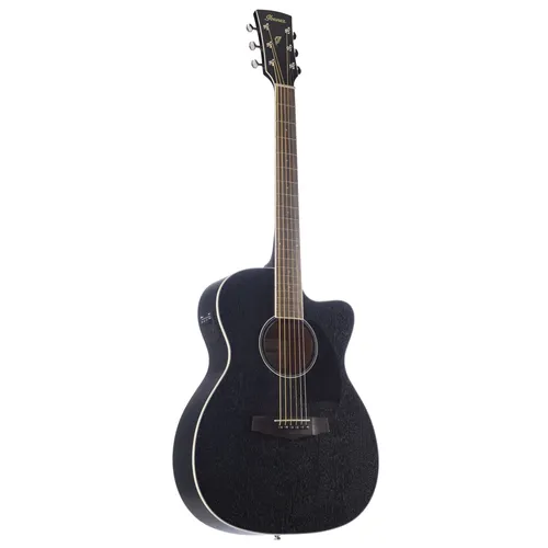 Ibanez PC14MHCE-WK Weathered Black - PF Series Akustikgitarre mit Okoume-Decke und Ibanez AEQ-2T Preamp für hervorragenden Klang und Spielkomfort, ideal für kreative Musiker.